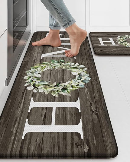 KIMODE Kitchen Mats,Anti Fatigue Kitchen Rugs Sets of 2, Non Slip Waterproof Kitchen Floor Mats, Ergonomic Cushioned Comfort Standing Mat for Home,Laundry, Office,Sink,Desk