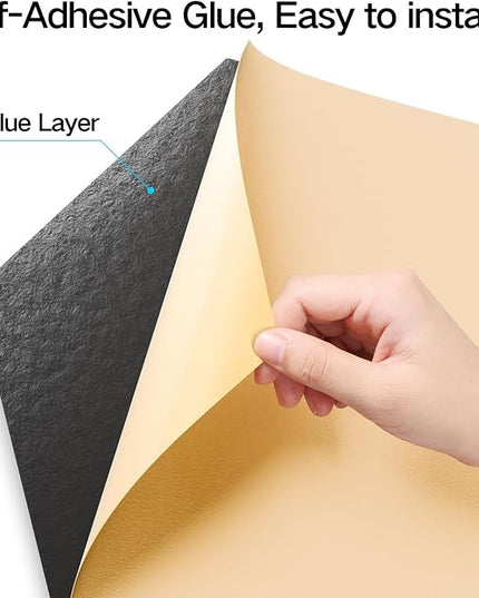 12-Pack Self-Adhesive Acoustic Panels 12" x 10" x 0.4" High-Density, Flame-Resistant Soundproof Foam. Absorbs Noise and Eliminates Echoes, Hexagonal 3D Design (White Face)