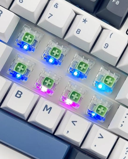 Kailh Box Jade Clicky Keyboard Switch,3-pin 50gf Pre-Lubed Dustproof Waterproof RGB SMD Key Switches for Mechanical Gaming Keyboard(Box Jade,72pcs)
