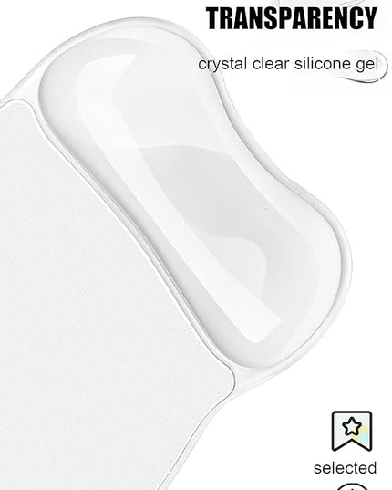 Gel Wrist Rest for Mouse,Ergonomic Mousepad with Clear Cushioned Palm Rest,Gel Mouse Pad with Wrist Support,Small Desk Mat,Office Desk Work Accessories for Women,Carpal Tunnel Relief (B-Black)