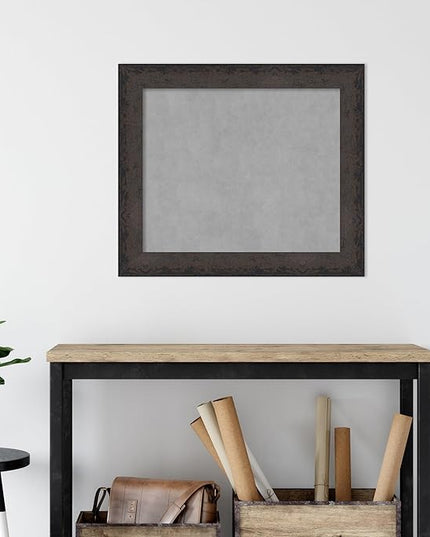 Amanti Art Black Framed Magnetic Board 25x29 Medium Vision Board for use with Magnets, 100% Metal Sheet to Display Items as Office Decor or for Home Organization in mudroom, Kitchen or Kids Room