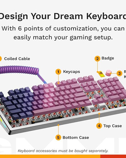Glorious Gaming - GMMK 3 PRO Barebones Custom Keyboard Kit w/Knob, Custom Modular Aluminum Body & Gasket System, Hotswappable 100% Keyboard, Sound Dampening Foam, Aluminum Switch Plate ANSI (Silver)