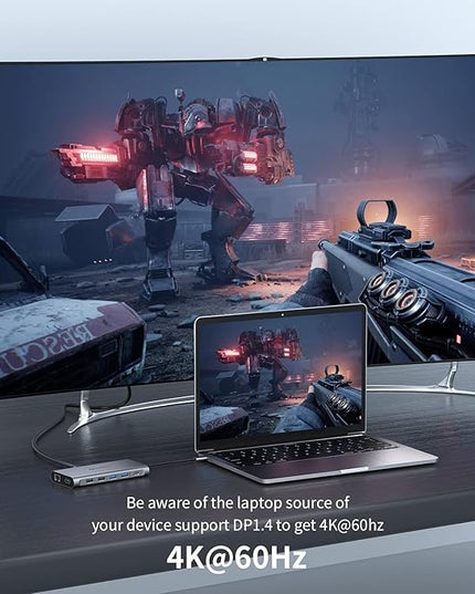 Docking Station, USB C Hub UtechSmart 12 in 1 USB C Dock Triple Display with 2 * 4K@60Hz HDMI, Displayport, 100W PD, 4 USB Ports, RJ45 Ethernet, SD/TF for MacBook, Dell, HP, Lenovo, Huawei