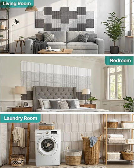 18 Pack Sound Proof Foam Panels for Walls, Self-Adhesive Acoustic Panels Sound Absorbing, 12" X 12" X 0.4" High Density Soundproof Wall Panels Tiles for Door, Ceiling, Home Office