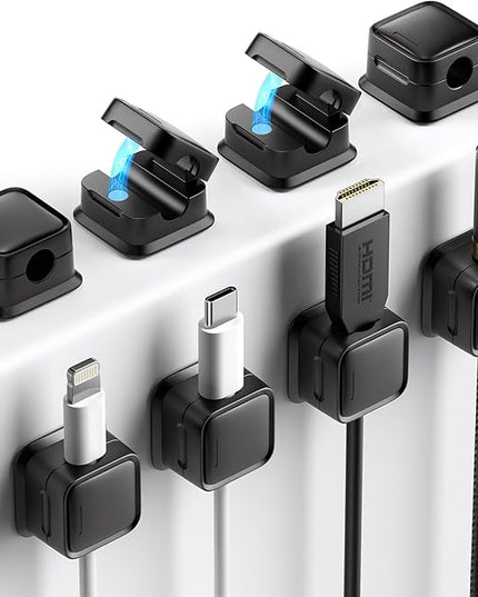 8 Pack Cord Organizer Holder,Costop Strong Adhesive Desk Cable Management Magnetic Easy Open,Organize Phone Charging Cords Wire Holder Organizer Neatly for Home,Office,Car,Desk,Nightstand