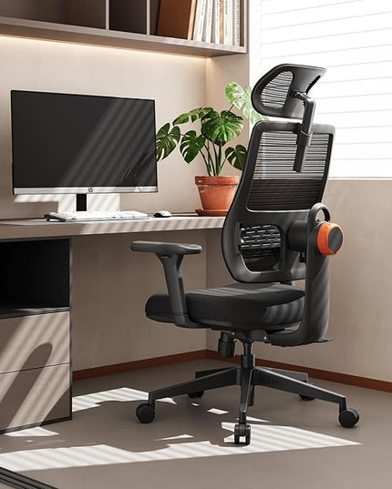 Newtral Ergonomic Office Chair with Adaptive Lumbar Support- High Back Desk Chair with Adjustable Headrest, 3D Armrest, Adjustable Seat Depth & Height, Home Office