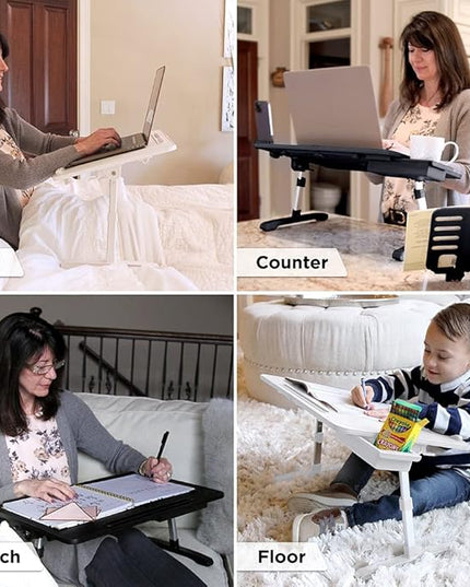 Limitless TotalDesk Portable Modern Workstation and Lap Desk with Adjustable Height & Tilt (Black)