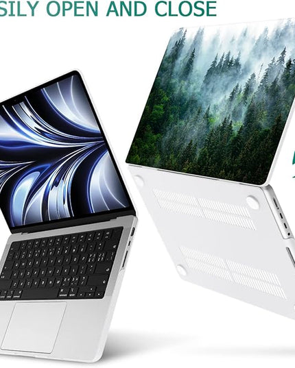 May Chen Case for MacBook Pro 14 inch, Models A2442 A2779 A2918 A2992 A3401 A3185 A3112 A3434, M1 M2 M3 M4 M5 Chip (2021-2025 Release), Plastic Hard Shell Case with Keyboard Cover, Forest