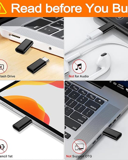 𝟒𝐏𝐚𝐜𝐤 𝐔𝐩𝐠𝐫𝐚𝐝𝐞𝐝 Lightning to USB C Adapter for iPhone 16/15 Pro Max/Plus,Samsung S25,iPad,Not for Audio,Charging & Data Sync ONLY,Type C Charger Connector,for iPhone 16/15 Charger