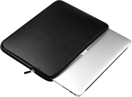 14" (Narrow Bezel) Laptop Sleeve Compatible for 13 Inch MacBook Air Pro Hp 14 Inch Laptop Cover Chromebook 14 in Pavilion 360 Acer ASUS Lenovo 14in Computer Case Bag Waterproof PU Leather, Black