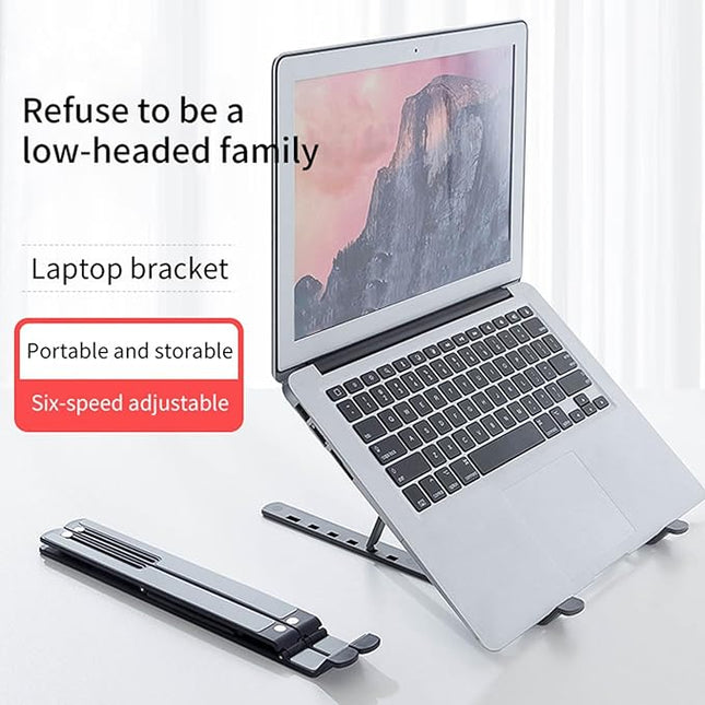 Vryxq Ergonomic Foldable Laptop Stand Portable Desktop Stand Adjustable 6 Gear Vertical Saving Dock for Tablet Foldable Holder