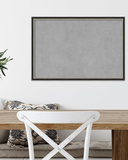 Amanti Art Black Framed Magnetic Board 17x25 Medium Vision Board for use with Magnets, 100% Metal Sheet to Display Items as Office Decor or for Home Organization in mudroom, Kitchen or Kids Room