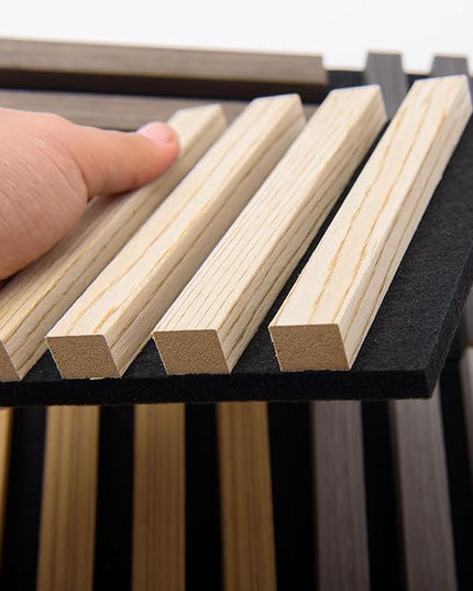 Art3d 5-Pack Sample Acoustic Wood Panels for Wall, Soundproof Wood Slat Panel for Wall and Ceiling - 5 Colors, 6" x 4.7"