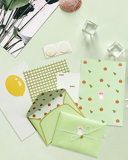 72 Pcs Stationery Paper Envelopes Set Includes 24 Lined Writing Paper & 12 Envelopes, Cute Lovely Animal Letter Writing Stationery Paper Envelopes Kit for Girls Boys Office School Supplies (6Style)
