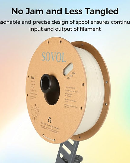 Sovol 3D Printer Glow in The Dark Filament Gradient Multicolor Fast Change PLA 1kg (2.2 lbs) Spool 3D Printing Materials, Dimensional Accuracy +/- 0.03 mm, 1.75 mm, Glow Multicolored