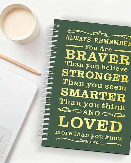 2Pcs Spiral Dotted Notebook,Inspirational Gifts A5 Dot Grid Spiral Notebook for Work & Sketching,Perfect for Office School Home Supplies,160 Pages (2, Dot Grid Dark green)