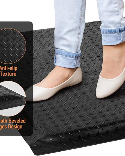 Anti Fatigue Mats Industrial 2' x 5' 15/16" Thick Ergonomic Standing Mat Commercial Kitchen Mat Heavy Duty Diamond Plate Cushioned Shop Floor Mats Helps Relieve Back and Leg Soreness