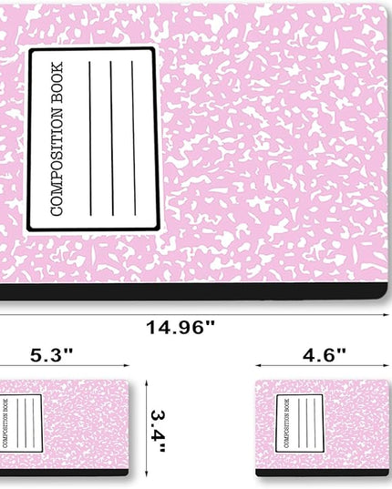 Laptop Skin Sticker Decal,12" 13" 13.3" 14" 15" 15.4" 15.6 inch Laptop Vinyl Skin Sticker Cover Art Protector Notebook PC (2 Wrist Pad Skins Included), Decorative Waterproof, Pink Composition Book