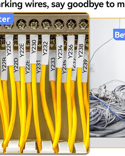 4 Pack Compatible for P-Touch Heat Shrink HSe-251 HSe251 HS251 HS251 23.6mm 0.92 Wire Cable Tube Label Tubing Tape Black on White for PT Ptouch PT-300 H500 E500 E550W D600 P710BT P750W Label Printer