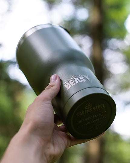 Beast 20 oz Tumbler Stainless Steel Vacuum Insulated Coffee Ice Cup Double Wall Travel Flask (Army Green)