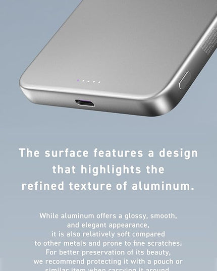 CIO Qi2 Magsafe Charger, 5000mAh Ultra-Slim Magnetic Wireless Charger iPhone, Magsafe Battery Pack, 15W Wireless + 20W USB-C PD iPhone Magnetic Fast SMARTCOBY Slim 5K (Silver, Safety Model)