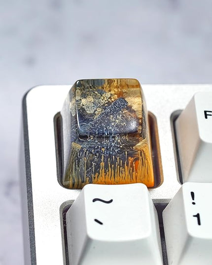 Whale Shark Keycap Orange Dark Ocean Artisan Keycap R1 SA Profile Custom Sea Creatures Keycaps 1U ESC Handmade Gaming Resin Key Cap Cherry MX Switch Compatible Mechanical Keyboard Ocean Lover Gift