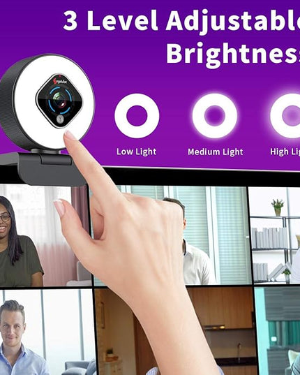 Angetube Streaming Webcam 1080P with Ring Light - HD Web Camera with Digital Zoom Autofocus for Computer PC Laptop Mac 962 USB Web Cam for Gaming Xbox Google Meet