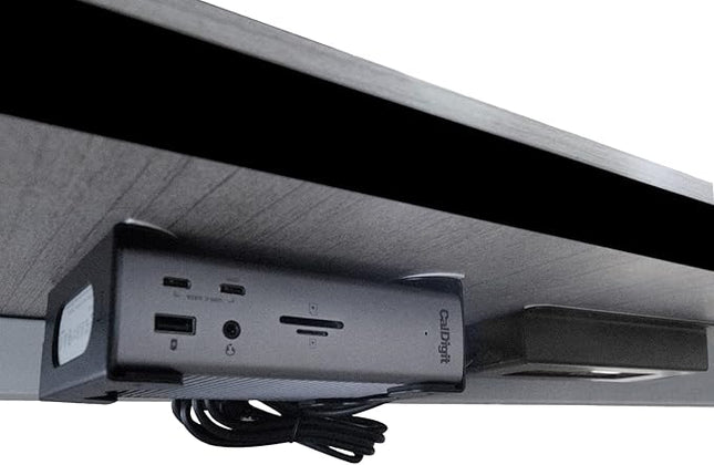 Under Desk Holder for Thunderbolt 4 Dock/Thunderbolt 3 Dock and Power Cable, Under Desk Iron Storage Rack for TS4 / TS3 Plus, No Drill, Easy Install with All Hardware Included