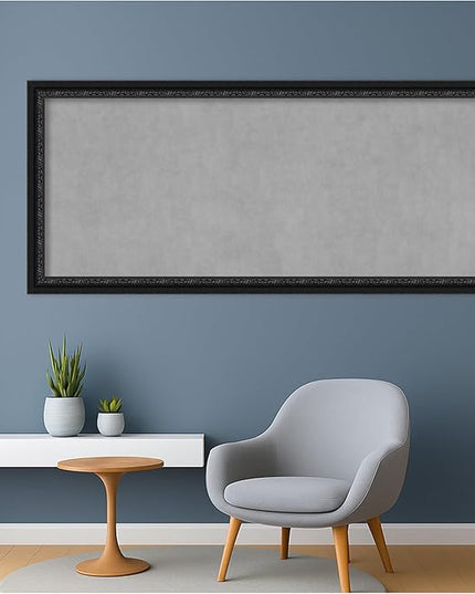 Amanti Art Black Framed Magnetic Board 24x52 Oversize Vision Board for use with Magnets, 100% Metal Sheet to Display Items as Office Decor or for Home Organization in mudroom, Kitchen or Kids Room