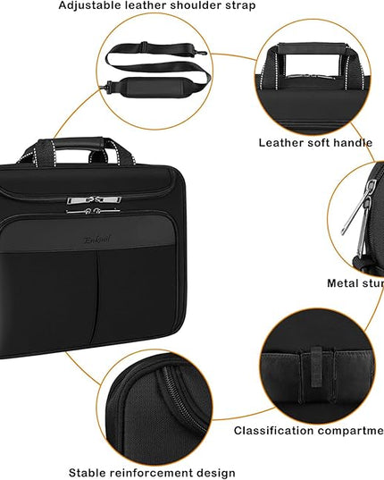 15.6-16.2 inch Waterproof Protective Laptop Messenger Briefcase with Adjustable Shoulder Strap Men Women Travel/Business Bag Compatible with Macbook Pro 16 inch A2141/A2485