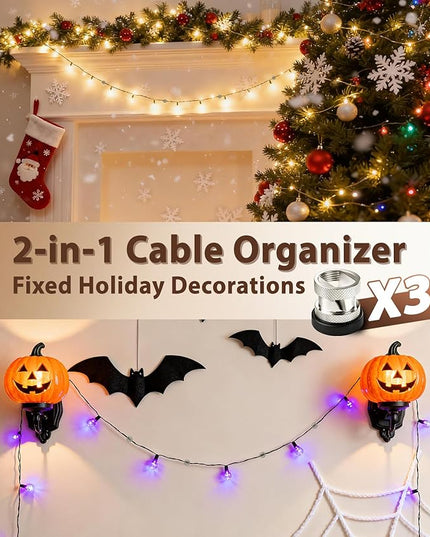 Viaky Magnetic Cord Holder 3 Pack Charger Holders for Cords Metal Cable Management Adhesive Cable Clips Office Desk Accessories Wire Holder Organizer Neatly for Nightstand Office Car Desk