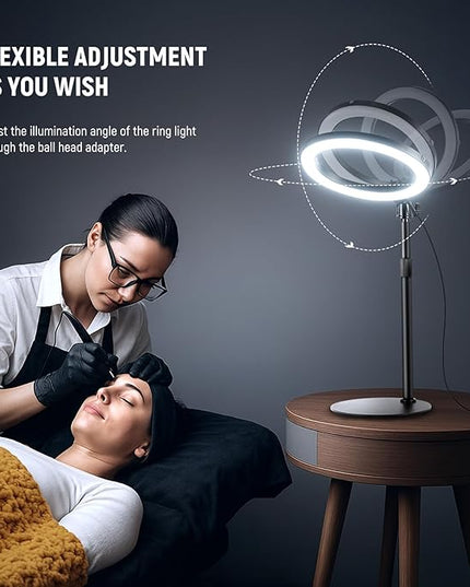 NEEWER 10" 20W LED Ring Light with Desk Stand Phone Holder for iPhone Laptop, Bi Color 2900K-7000K, USB C PD Input, CRI97+ 1660LX/0.5m, Selfie Makeup TikTok Recording Video Conference Lighting, RH10B
