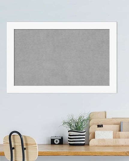 Amanti Art White Framed Magnetic Board 29x45 Large Vision Board for use with Magnets, 100% Metal Sheet to Display Items as Office Decor or for Home Organization in mudroom, Kitchen or Kids Room