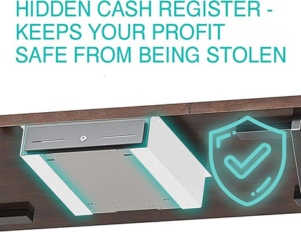 TidyFriend Cash Register Stand Brackets, 16 in Cash Drawer Under Counter Mount Brackets, Heavy Duty Steel Mounting Brackets for Square Cash Drawer, Brackets for Cash Drawer Under Counter (White)