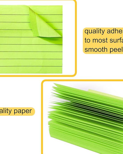 48 Pack 3840 Sheets Lined Sticky Notes 3X3 in Ruled Self Sticky Note Pads 80 Sheets/pad Colorful Sticky Notes with Lines Post Notes for Office, Home, School, Meeting