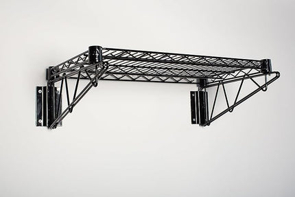 Omega 14" Deep x 24" Wide x 7" High Fixed Black Wall Mount Shelving Kit