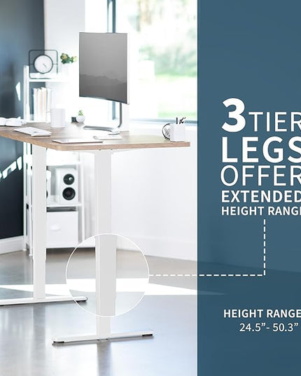 VIVO Electric 71 x 30 in Dual Motor Sit Stand Desk, Memory Height Adjustment, 2B Series, Reclaimed Wood Top White Frame, DESK-KIT-2W7P