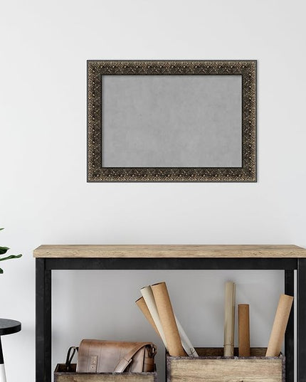 Amanti Art Black Framed Magnetic Board 21x29 Medium Vision Board for use with Magnets, 100% Metal Sheet to Display Items as Office Decor or for Home Organization in mudroom, Kitchen or Kids Room