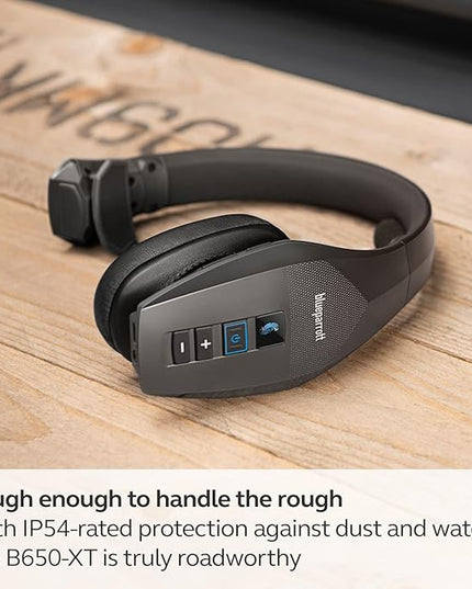 BlueParrott B650-XT Mono Bluetooth Wireless Headphones 96% Noise Canceling Over Head Trucker Headset with Mic, 100% Voice Control, IP54-Rated Protection, Active Noise Cancellation, 36 hrs. Talk Time