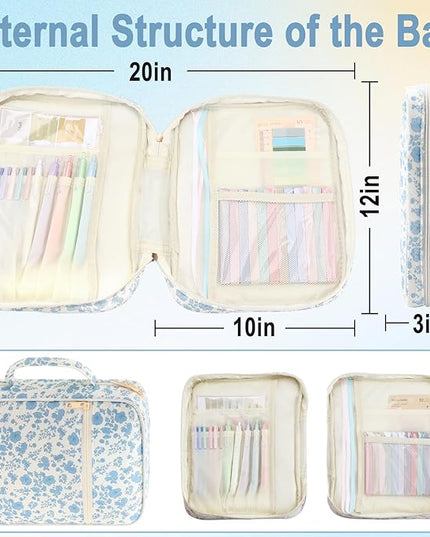 Lestp Bible Cover Case Study Supplies for Women Gifts Large Bible Cover with Highlighters Pens Tabs Cute Quilted Carrying Case Journal Kit Accessories Christian Gifts Sticky Notes A