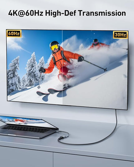 acer USB-C to HDMI Adapter 4K@60Hz, (High Speed, Thunderbolt 3/4) Type C to HDMI Converter Compatible with MacBook Pro/Air, iPhone 17 16 15 Pro/Max, iPad Pro/Air, Surface, Dell XPS, Chromebook, etc