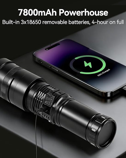 WELLMAKING 40W LED Photography Flashlight Optical Glass Lenses, 7800mAh Aluminum Alloy Patterned Ambient Light, with 20 Patterned Light Filters for Photo, Content Creation Video Recording Accessorie