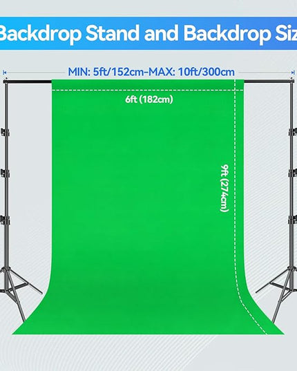 EMART 8.5X10 FT Green Screen Backdrop Kit, Photography Umbrella with 5500K Bulbs, 6X9 FT Green Backdrop with Spring Clamps, Professional Photography Lighting kit for Studio, Portrait, Video Shooting
