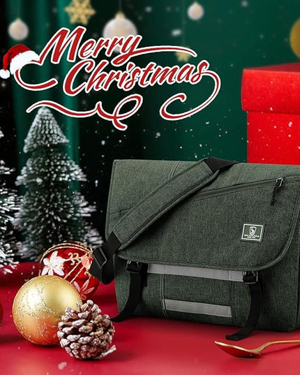 OIWAS Messenger Bag for Men, 15.6 Inch Laptop Crossbody Bags Women Casual Satchel Shoulder Bag College Travel Office Briefcase (15.6 Inch, Dark Green)