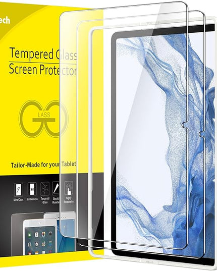 JETech Screen Protector for Samsung Galaxy Tab S8 Plus 2022 / Tab S7 FE 2021 / Tab S7 Plus 2020 12.4-Inch with Easy Installation Frame, Tempered Glass Film, HD Clear, 2-Pack