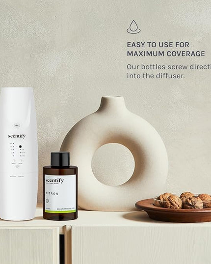 Scentify Citron Aroma Oil Refill Scent for Oil Diffusers - Lemon, Jasmine, Musk, Woods Scents - Luxurious Relaxing Aromatherapy Diffuser Fragrance 100ml, 3.38 oz