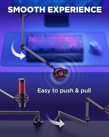InnoGear Low Profile Mic Arm, 360° Rotatable Microphone Arm Stand Foldable Desk Mic Boom Arm with 3/8" to 5/8" Adapter for Fifine AM8 K669B Blue Yeti HyperX QuadCast SoloCast AT2020 and Other Mics