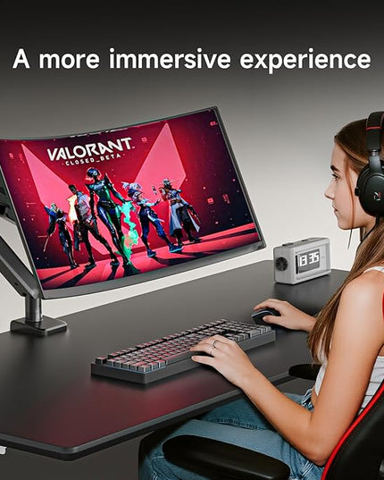 Pholiten Adjustable Rotating arm for Monitor Stand - Supports 1-33lbs Weight, Supports 45 inch Straight screen/49 inch Curved Screen, Compatible with VESA 75x75-100x100mm Desktop Monitor Mount