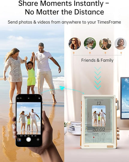 Divoom Times Frame-10.1" WiFi Digital Picture Frame with 64GB, Free App with No Subscription Fees, Supports Uploading Photos/Videos/Calendars/Weather/Sports Scores and Various DIY Content
