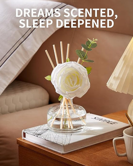 Reed Diffusers Set, 7.10 oz Flower Scented Diffuser with 7 Sticks, Long Lasting Home Fragrance for 120 Days, Perfect for Bathroom, Shelf Decor, Air Fresheners